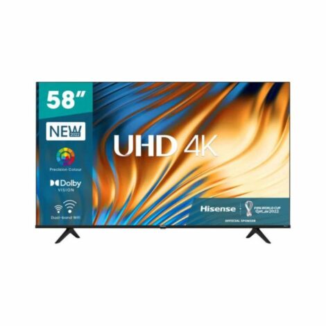 Hisense 58" UHD 4K SMART TV, 3 HDMI, 2 USB, 1 AV, WIFI, LAN,Free Wall Bracket TV 58A6H