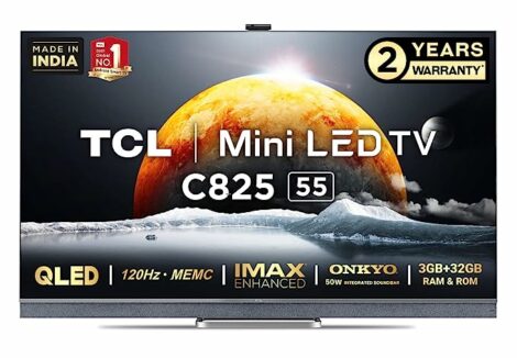 TCL 138.7 cm (55 inches) Mini LED Series 4K Ultra HD Certified Android QLED TV 55C825