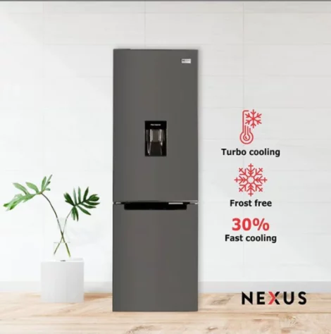 Nexus 330 Liters Double Door Fridge with Water Dispenser NX- 340D