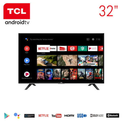 TELEVISOR TCL HD 32 SMART TV 32S65A ANDROID TV BT Y CONTROL DE VOZ 2023 TCL