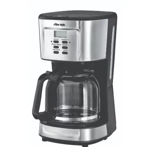 Rite-Tek Coffee Maker Digital With LCD Display 1.5 Ltr Glass Carafet 12Cups Capacity CM350 - Image 2