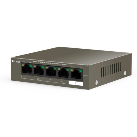 Tenda 5-Port 10/100Mbps Desktop Switch with 4-Port PoE | TEF1105P-4-63W - Image 3